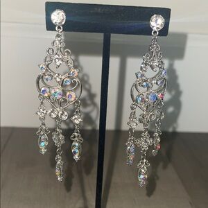 Elegant Silver Chandelier Earrings